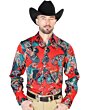 Camisa Roja Con Estampado Multicolor El Señor De Los Cielos 43668