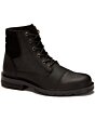 Botín Casual Negro De Piel Para Hombre Agujetas