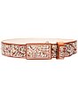 Cinto Charro Pita Fina Natural Flores Amarillas WD 11-1670
