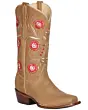El General 42983 women's cowgirl rodeo boots in Orix bovine leather, featuring floral embroidery, leather outsole, and Rodeo toe.