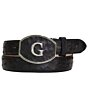 Cinto vaquero El General 45296 en piel genuina de avestruz color negro con hebilla "G".