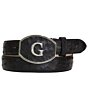 Cinto vaquero El General 45296 en piel genuina de avestruz color negro con hebilla "G".