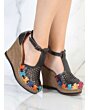 Huarache Artesanal De Piel 601937 Color Negro Look
