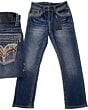 Jeans Montero 4617 Azul Medio para Hombre con detalle bordado en el bolsillo trasero