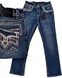 Montero 4618 Medium Blue Jeans for Men with thick thread embroidered back pockets