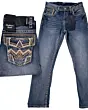 Jeans Montero 4622 Azul Medio para Hombre con bolsillos traseros bordados detallados