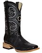 El General 45069 Lizard Black Boots with Rodeo (Square) Toe