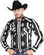 Men's Black Western Shirt with Striped Diamond Pattern – El General 44475