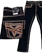 Lamasini 12101 men’s black bootcut jeans with contrast stitching, premium embroidery, and a sleek Western design.