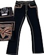 Lamasini 12101 men’s black bootcut jeans with contrast stitching, premium embroidery, and a sleek Western design.