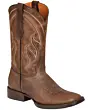 Botas mexicanas para hombre en piel Alazán café con horma rodeo, suela de goma y forro de piel, modelo El General 44860.