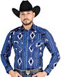 Camisa Vaquera Geométrica Azul para Hombre – El General 44474