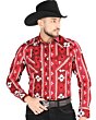 Camisa Vaquera Roja Geométrica para Hombre – El General 44472