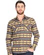 Men's Yellow Tribal Geometric Western Shirt – El General 44394
