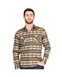 Bold Yellow Men's Tribal Geometric Western Shirt – El General 44394