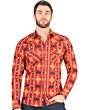 Men's Western Shirt in Brick with Geometric Design – El General 44400