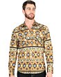 Men's Mustard Western Shirt with Geometric Print – El General 44417