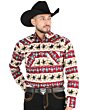 Camisa Vaquera para Hombre con Estampado Cowboy en Rojo y Marfil – El General 44476