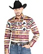 Camisa Vaquera Multicolor con Diseño Tribal a Rayas para Hombre – El General 44487