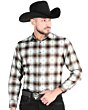 Camisa Vaquera para Hombre en Cuadro Café-Arena, Disponible en Manga Corta o Larga, Prendas a Juego para Mujer y Niño.