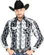 Camisa Vaquera Negra con Estampado de Cráneo de Vaca para Hombre – El General 44491