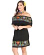 Vestido Bordado Juvenil Mini 602218 Color Negro