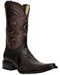 El General 45068 ostrich leg leather cowboy boots in brown with Versace toe.