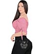 Model wearing Danesi D832 Black Boot Cut jeans showing the embroidered back pockets.