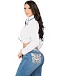 Jeans Montero D847 Light Blue con bolsillos traseros bordados