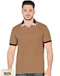 Playera Lisa Color Khaki Con Diseño En Cuello Lamasini 29215
