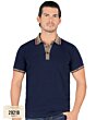 Playera Color Navy Con Diseño En Cuello y Tapeta Lamasini 29218