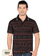 Playera Con Diseño Geométrico Completo Lam 28201 Negra
