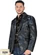 Saco Moda Lamasini Color Azul Brilloso 35209 Para Hombre