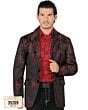 Saco Moda Lamasini Color Rojo Brilloso 35209 Para Hombre