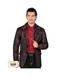 Saco Moda Lamasini Color Rojo Brilloso 35209 Para Hombre