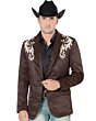 Saco Bordado Para Hombre Moda Montero Color Café 2173