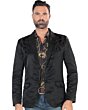 Saco Bordado Para Hombre Moda Montero Negro 2173