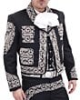 Traje Charro 3 Piezas Negro-Blanco WD 11-1008