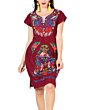 Vestido Bordado Artesanal 603095 Color Vino Zoom