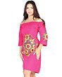 Vestido Bordado Artesanal Girasoles 602480 Fuchsia