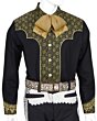 Camisa Negra Bordada Dorado WD 11-866