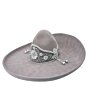 Sombrero Charro De Lana Flor WD 11-771 Color Gris