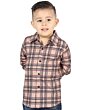 Camisa Vaquera para Niño a Cuadros Beige-Negro, Versión de Manga Larga – El General 44731