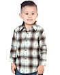Boy's Western Shirt in Brown-Sand Plaid by El General 44734 with Regular Buttons
