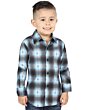 Camisa Vaquera para Niño en Cuadros Azul-Negro de El General 44736, Disponible en Manga Larga o Corta