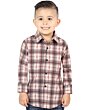 Boy’s Western Shirt in Beige-Red Plaid, Long Sleeve Version – El General 44745