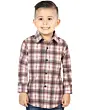 Boy’s Western Shirt in Beige-Red Plaid, Long Sleeve Version – El General 44745