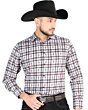 Men’s Western Shirt in Black-White Plaid, Long Sleeve Version – El General 44703