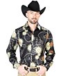Camisa Negra Estampado De Soles Y Cadenas De Oro El Señor De Los Cielos 43992