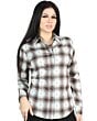 Women's Brown Plaid Western Shirt by El General 44717, Available in Long or Short Sleeve with Regular Buttons